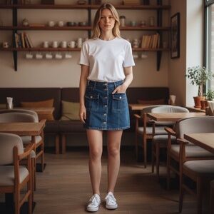 Monkey Ride Jean Skirt, Sz Med, Sustainable fabric , NWT